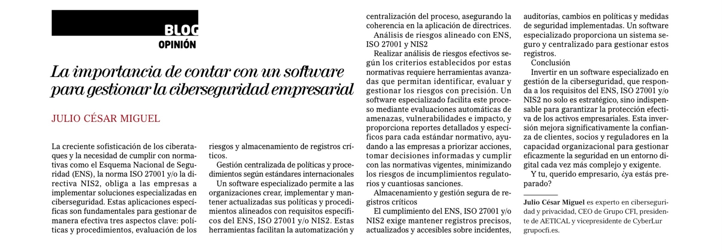 La importancia de contar con un software para gestionar la ciberseguridad empresarial
